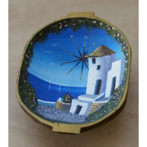 Ζωγραφική σε ξύλινη συντηρημένη σκάφη 